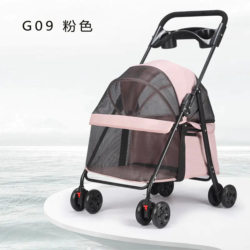 Pet Stroller for Small Dogs and Cats - Lightweight & Foldable